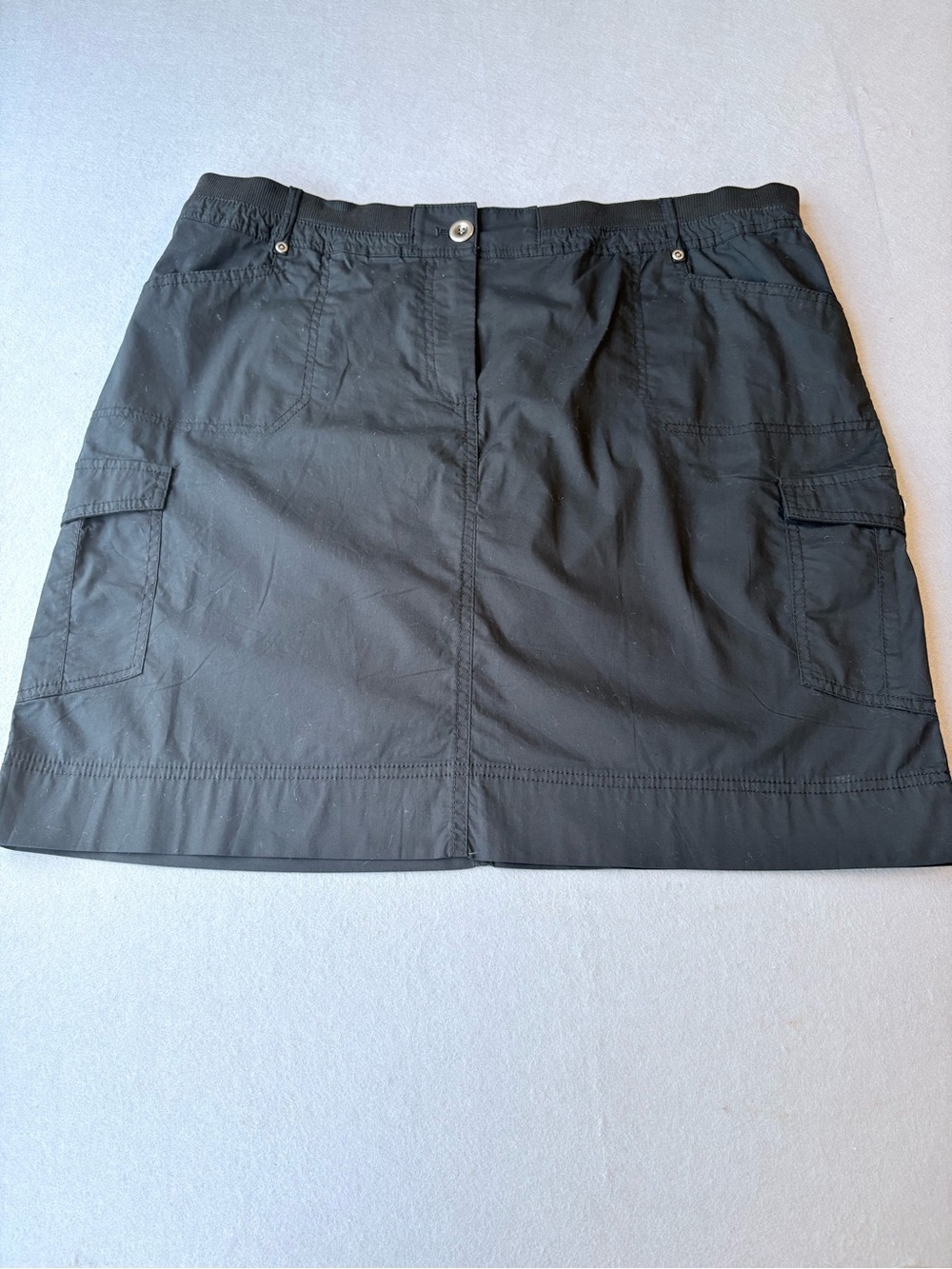 Chico’s Skirt Black Cotton Summer Cargo Mini Skirt Chico’s size 3 US XL